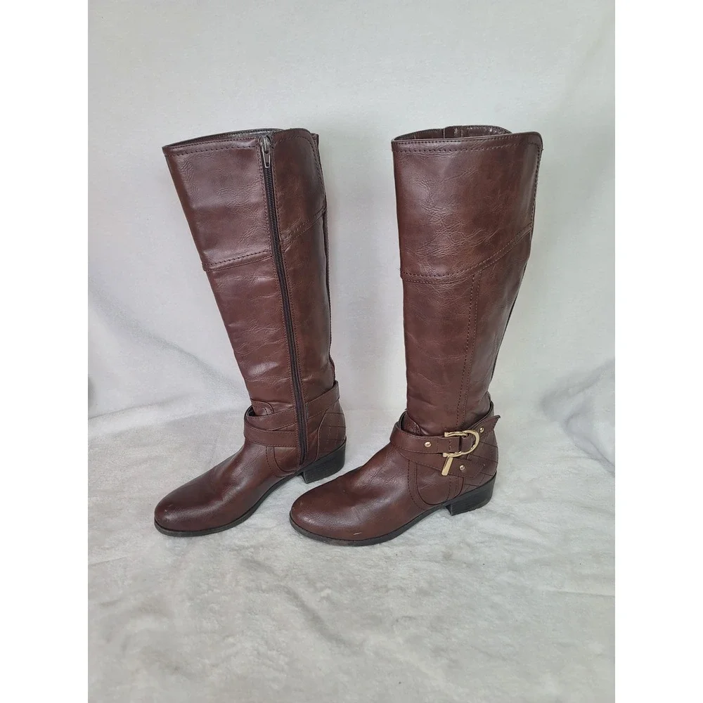 Unisa Tall Riding Boots Equestrian Vegan Leather Knee High Size 7.5 M English